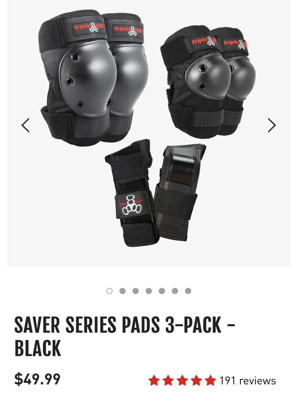 Triple Eight Women's Black Protective Knee and Elbow Pad Set - Picture 3 of 3